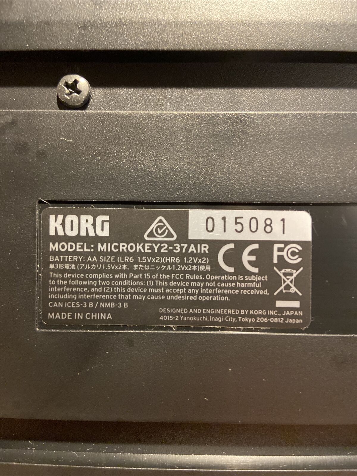 Korg microKEY Air 37-Key Wireless MIDI Controller - Fresh Stock Dated February 2026