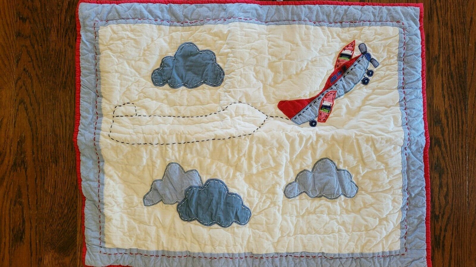 POTTERY BARN KIDS MULTICOLORED AIRPLANE QUILTED SHAM 20X26 STANDARD - Fresh Stock Dated December 2025