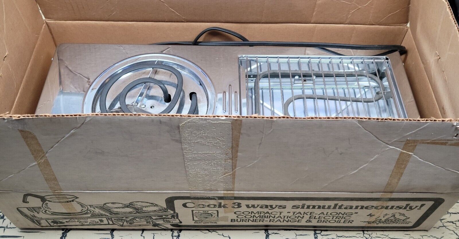 Vtg Lady Winsted Broil-R-Ange Combo Capitol Stove Burner Range Broiler Orig Box - Fresh Stock Dated February 2026