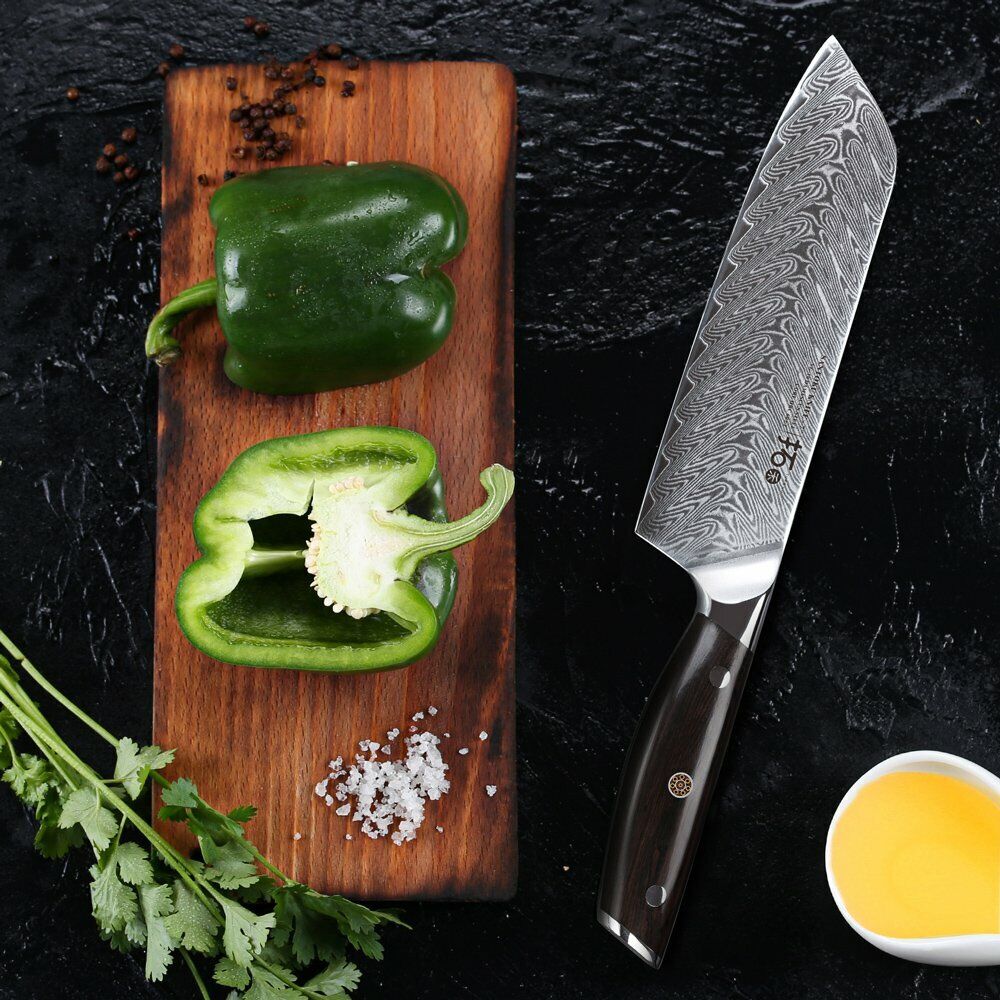 TURWHO 7in Santoku Knife 67-Layer Japanese VG10 Damascus Steel Kitchen Knife - Fresh Stock Dated February 2026