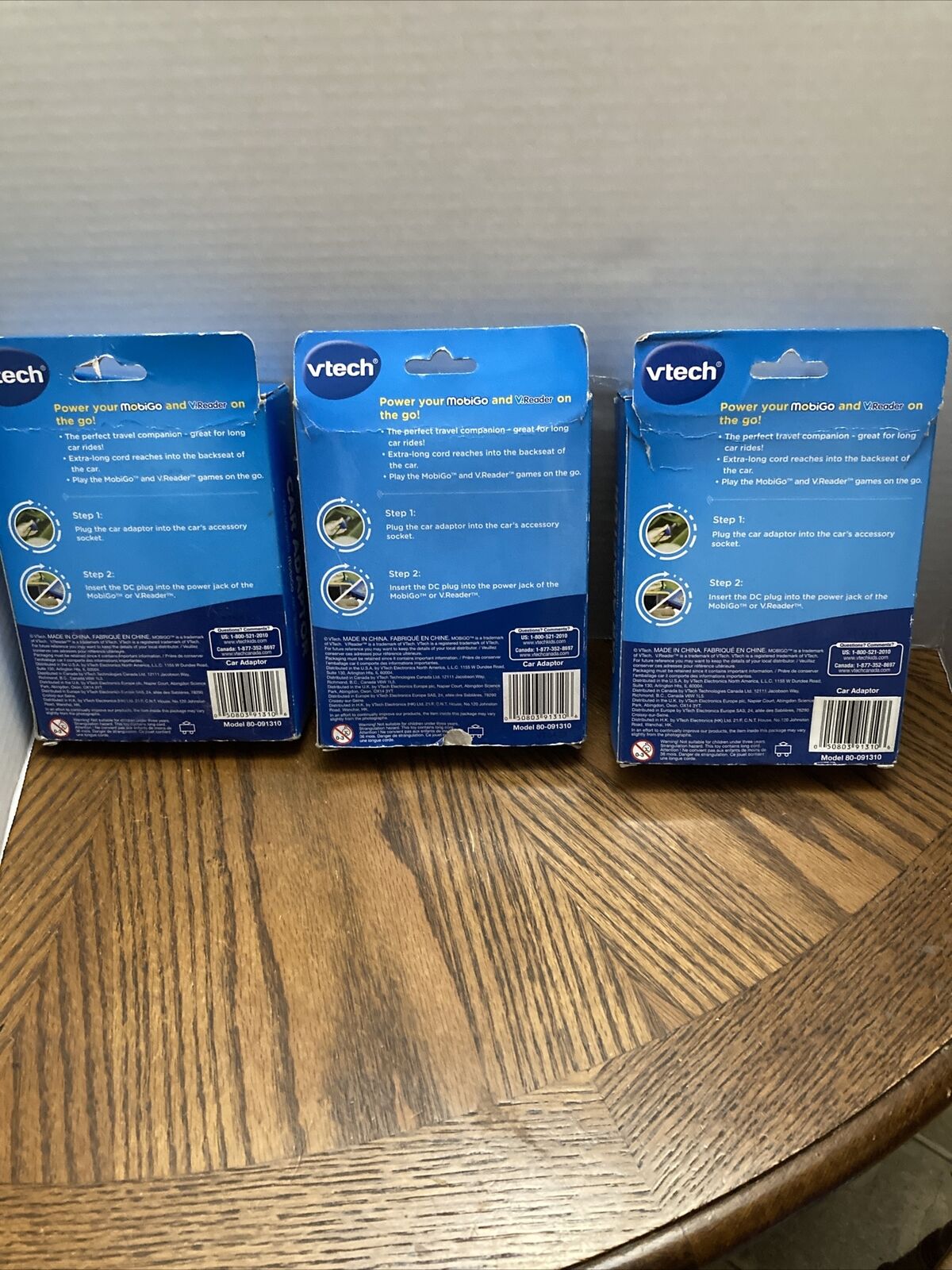 Lot of 3 VTech Car Chargers Adaptors MobiGo & V Reader NEW Model #80-091310 - Fresh Stock Dated February 2026
