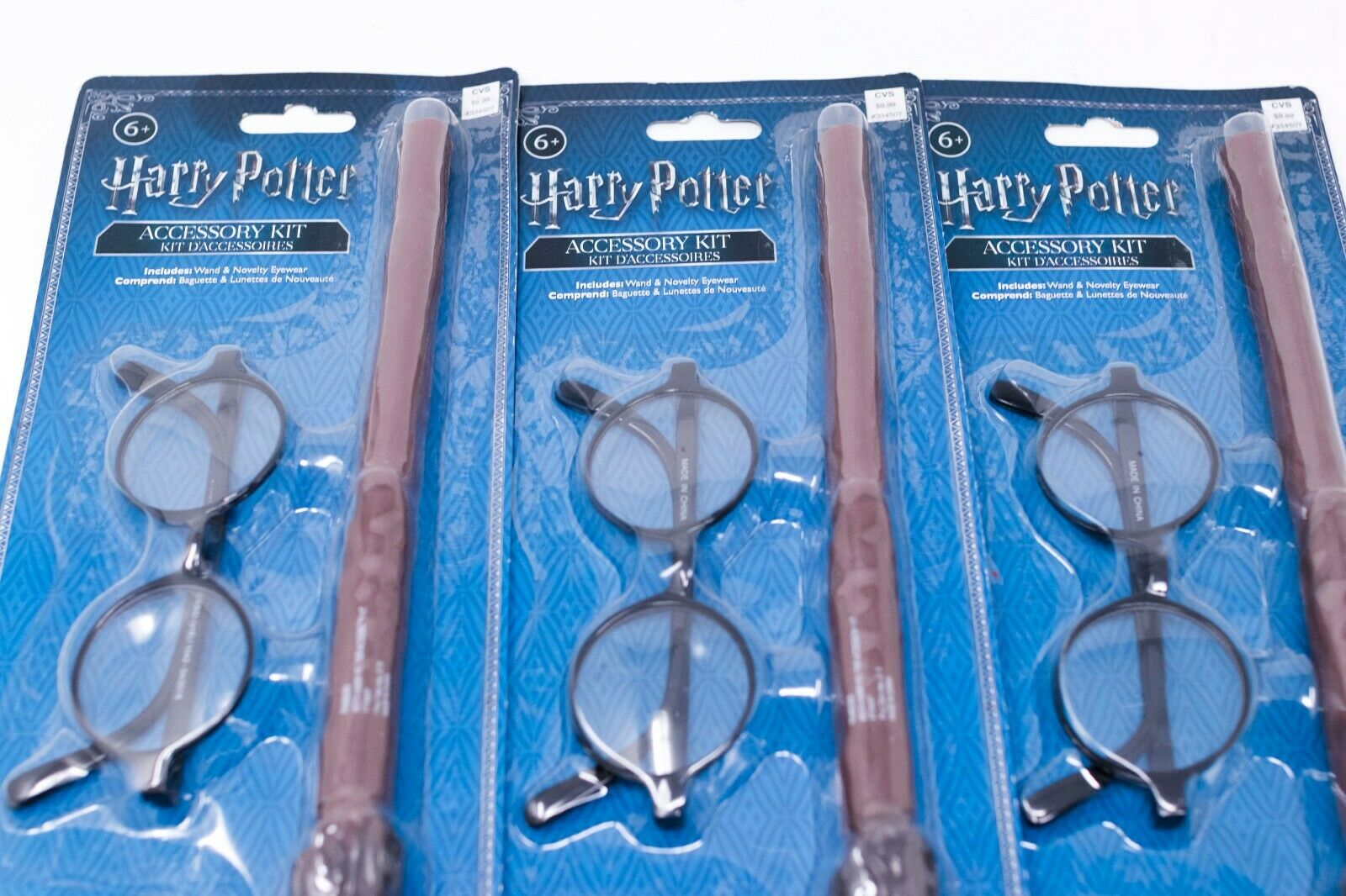 Harry Potter Accessories Kit Wand & Glasses Dress Up Costume Lot of 3 - Fresh Stock Dated February 2026