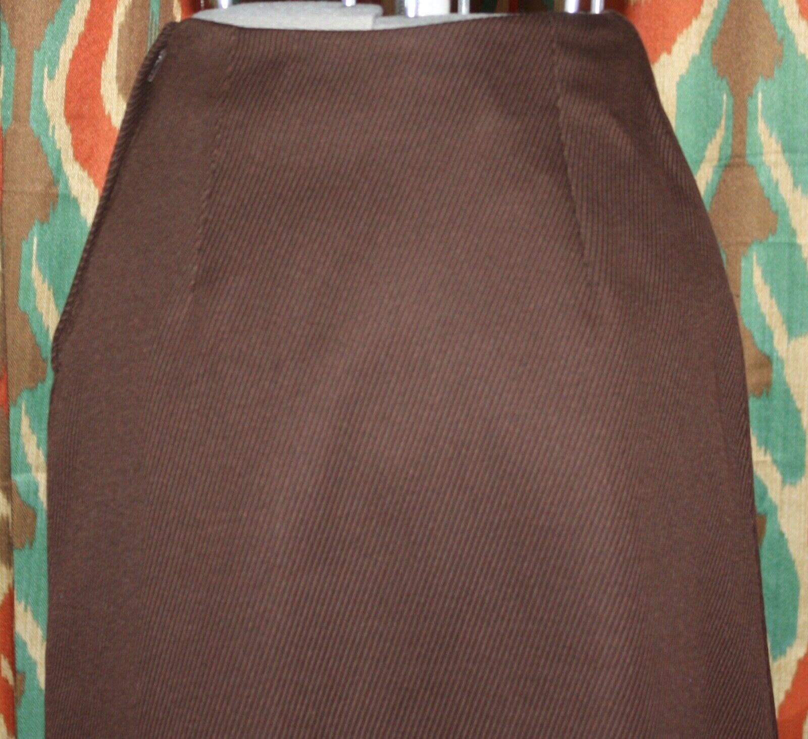 Vintage 1960s Evan-Picone Bullock's Brown Wool Ribbed Knit Pencil Skirt Sz S - Fresh Stock Dated March 2026