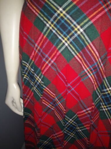 Vintage 1980s Skirt Red Plaid Wool Accordion Sz M - Fresh Stock Dated February 2026