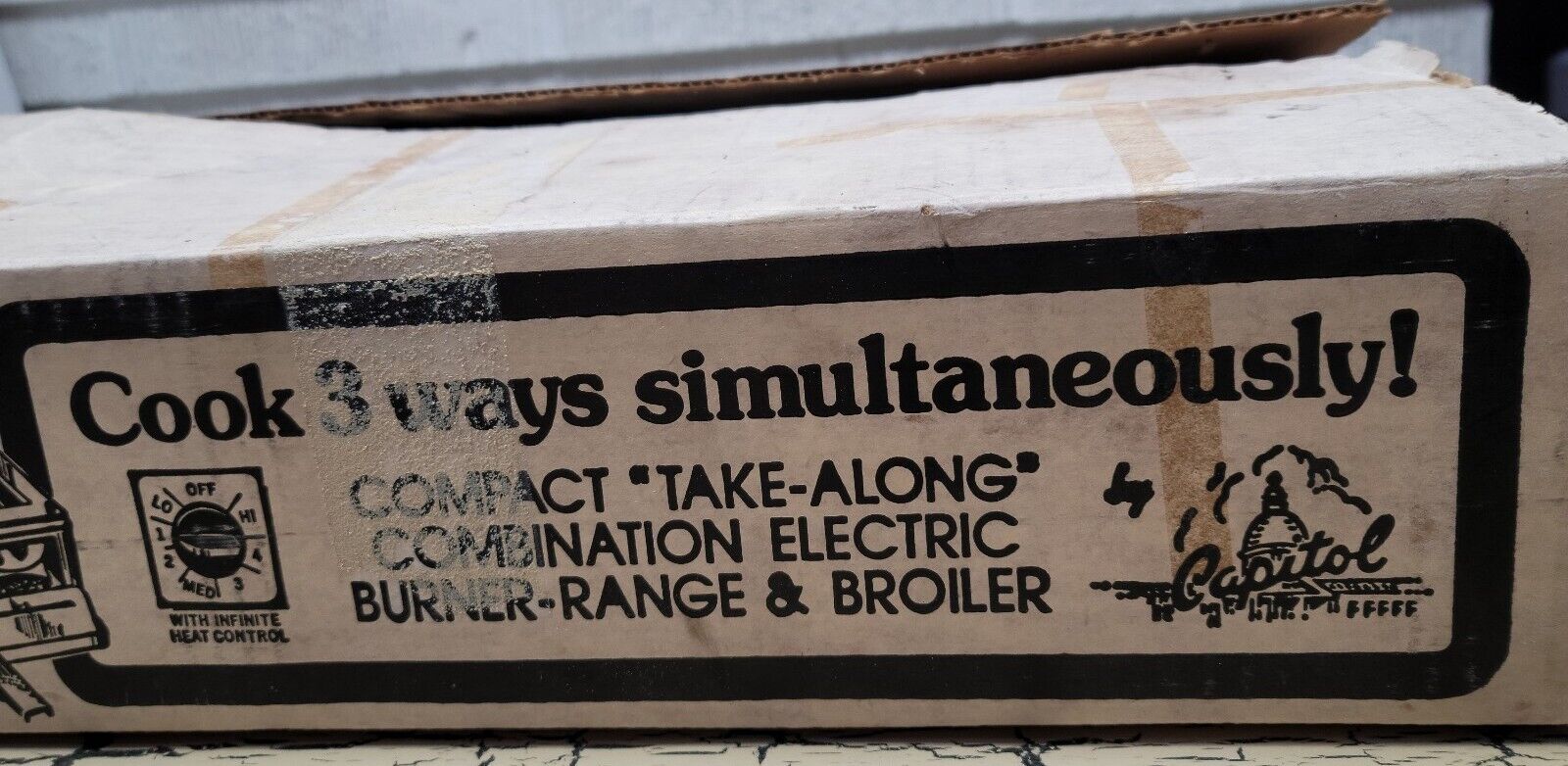 Vtg Lady Winsted Broil-R-Ange Combo Capitol Stove Burner Range Broiler Orig Box - Fresh Stock Dated February 2026