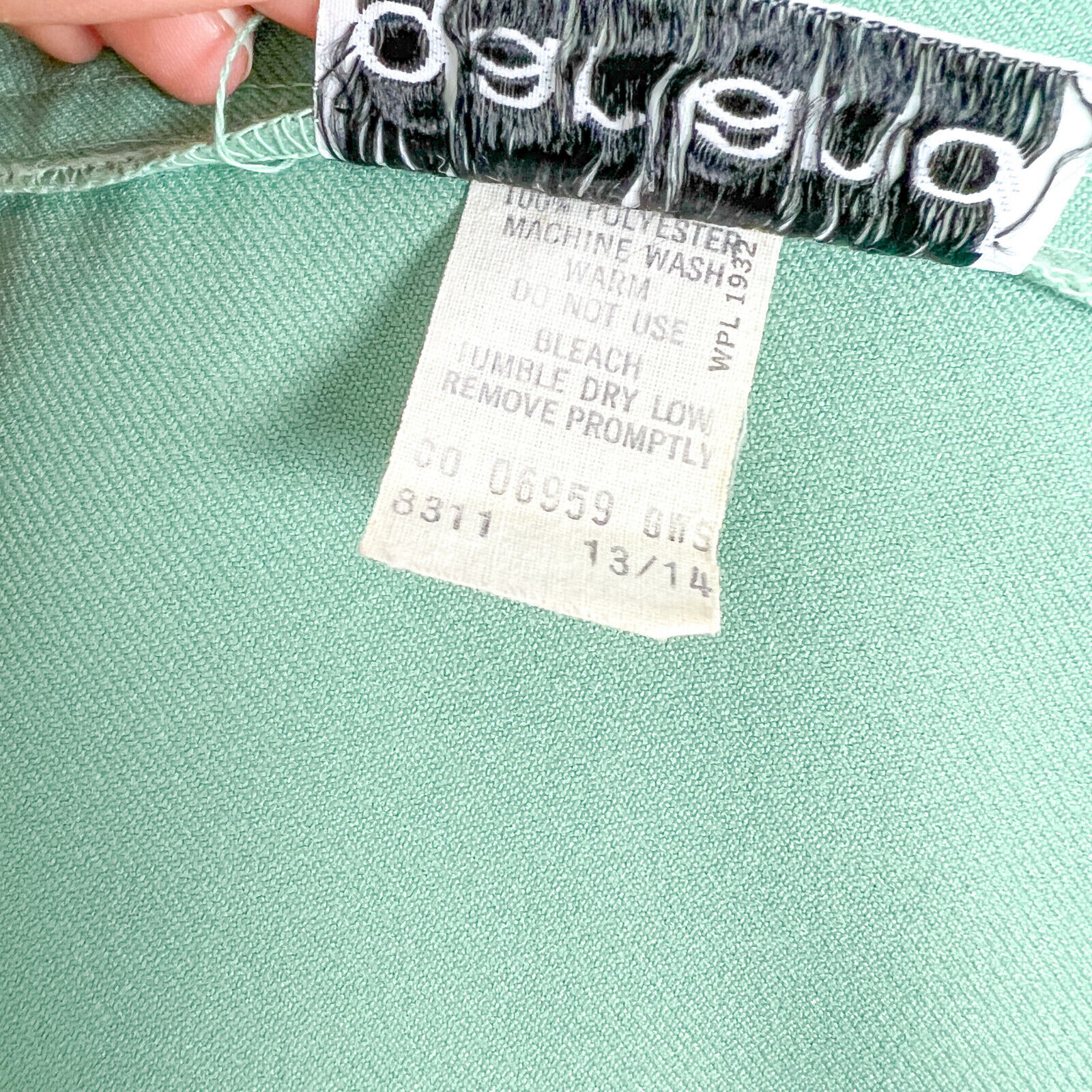 Vintage Wrap Skirt | 1970s Pastel Green A-Line Polyester Skirt Size Small - Fresh Stock Dated March 2026