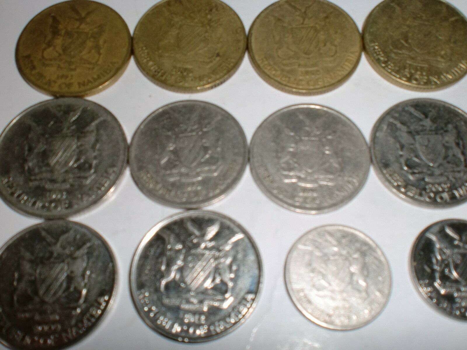 - NAMIBIA COIN LOT - 12  OLD & NEW  COINS - FULL RANGE - NO DUPLICATES-1993-2012 - Fresh Stock Dated February 2026