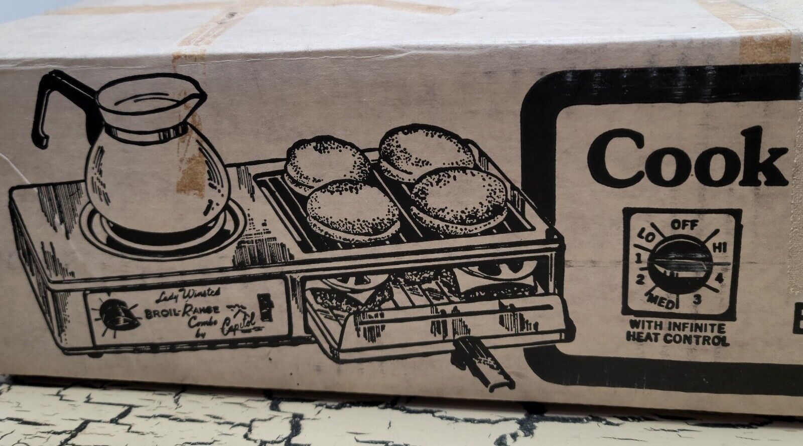 Vtg Lady Winsted Broil-R-Ange Combo Capitol Stove Burner Range Broiler Orig Box - Fresh Stock Dated February 2026