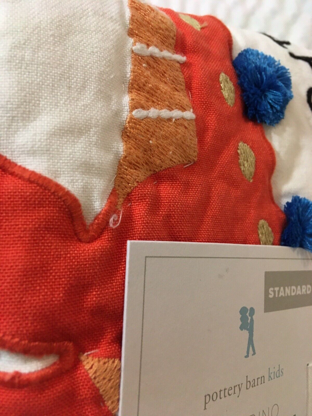 NWT! Pottery Barn Kids Finn Dino Sham/Standard/Multicolor/.50 - Fresh Stock Dated February 2026