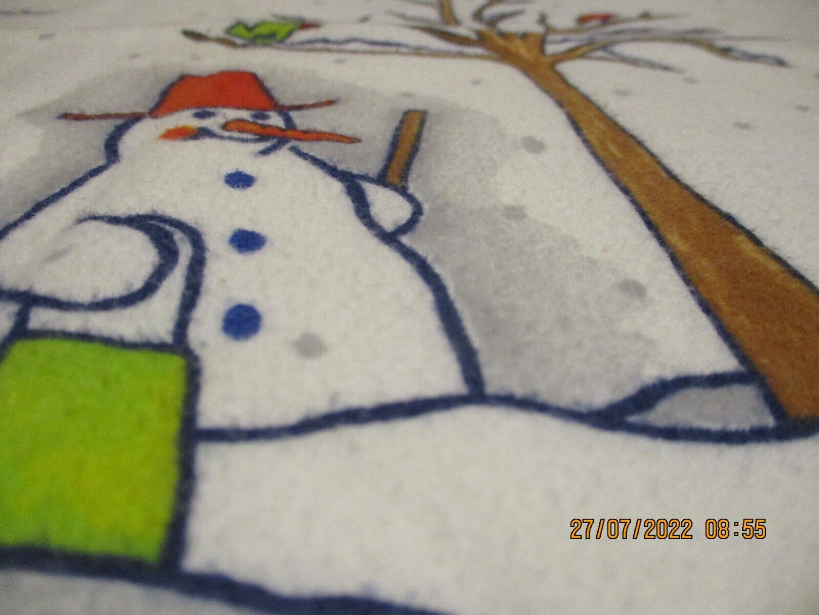 2 Snowman Standard Flannel Pillowcases made in Portugal - Fresh Stock Dated February 2026