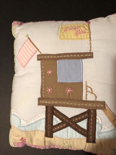 Pottery Barn Kids Hawaiian Surfer Girl 12”x 12” Decorative Pillow Room Decor - Fresh Stock Dated December 2025