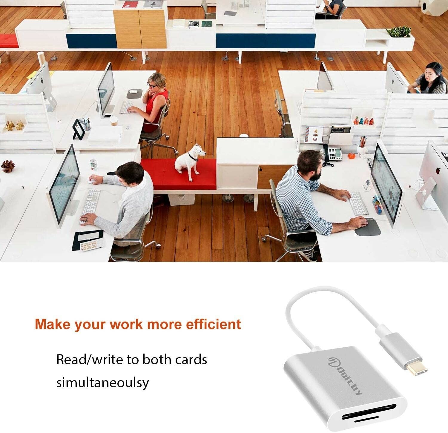 Doitby USB C to SD/MicroSD Card Reader Type C Memory Silver - Fresh Stock Dated February 2026
