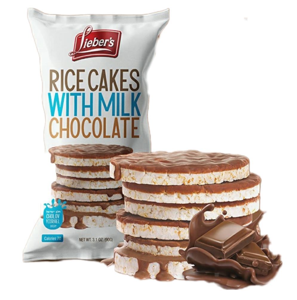 Lieber's Milk Chocolate Covered Rice Cakes, 3.1 oz (Pack of 6) - Fresh Stock Dated February 2026