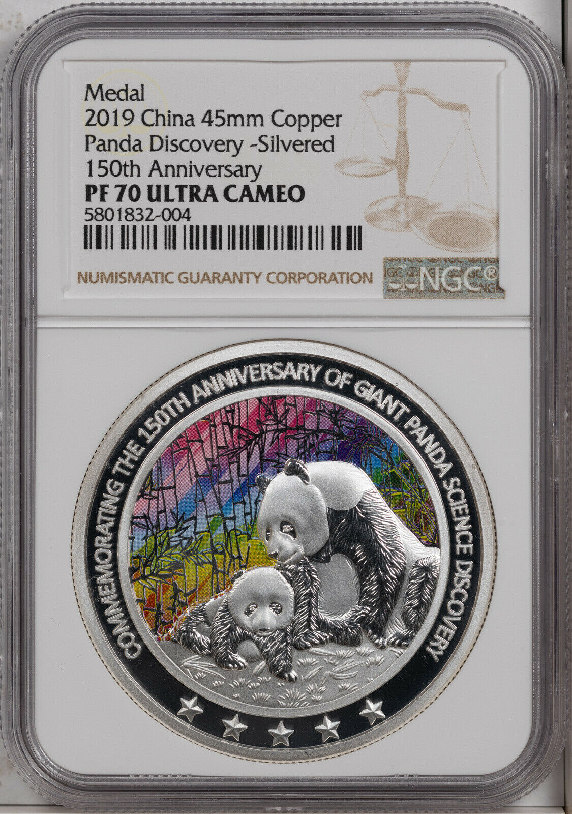 2019 CHINA PANDA DISCOVERY-SILVERED 150TH ANNIV. NGC PF70 ULTRA CAM FINEST KNOWN - Fresh Stock Dated February 2026
