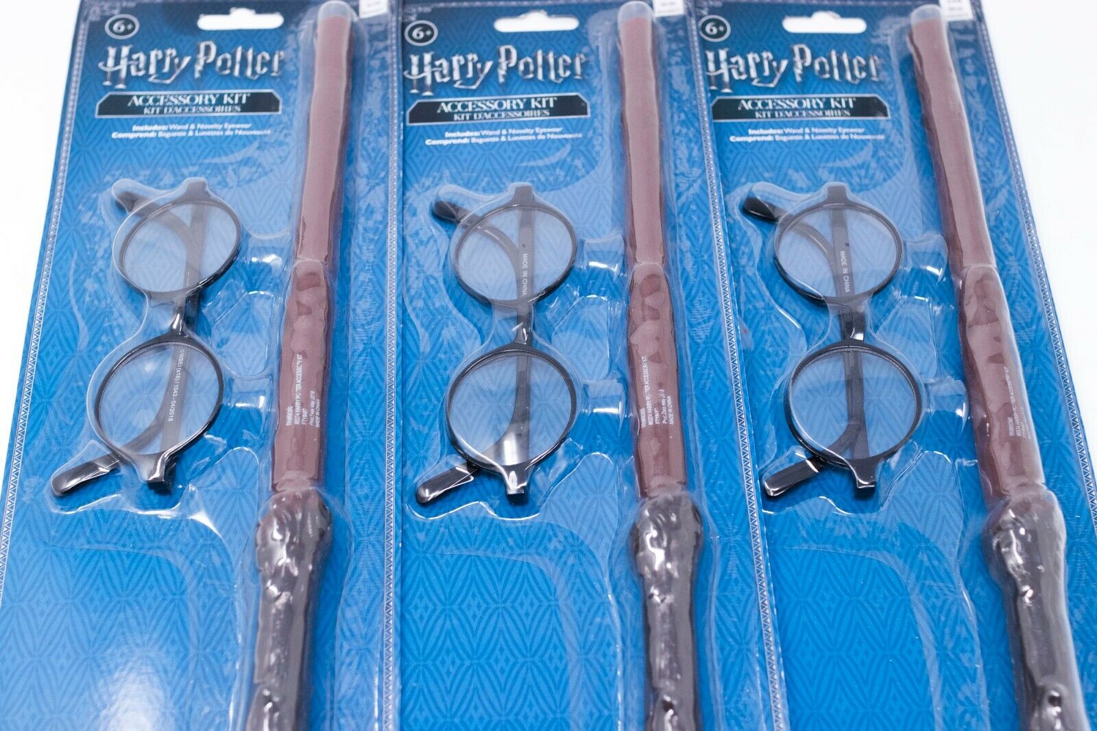 Harry Potter Accessories Kit Wand & Glasses Dress Up Costume Lot of 3 - Fresh Stock Dated February 2026