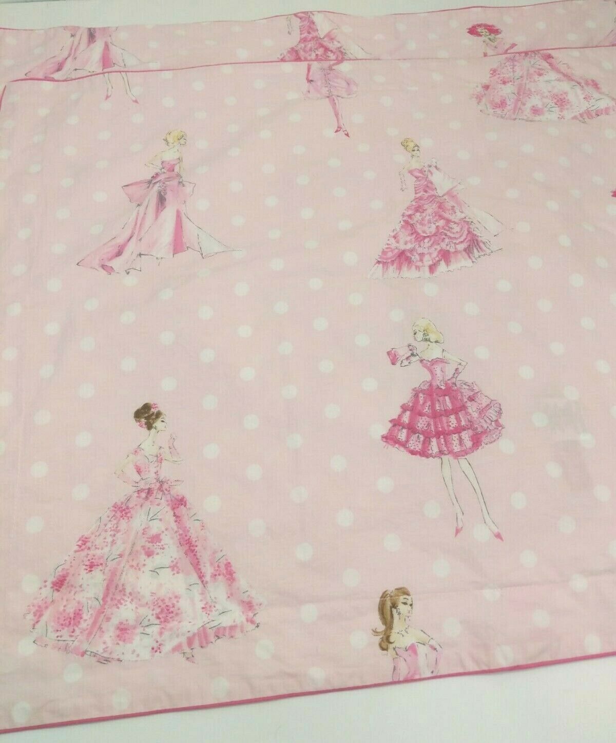 Pottery Barn Kids BARBIE Sham PAIR PINK Retro Organic Cotton Pink Std Polka Dots - Fresh Stock Dated December 2025