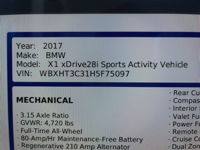 2017 BMW X1 xDrive28i - Fresh Stock Dated December 2025