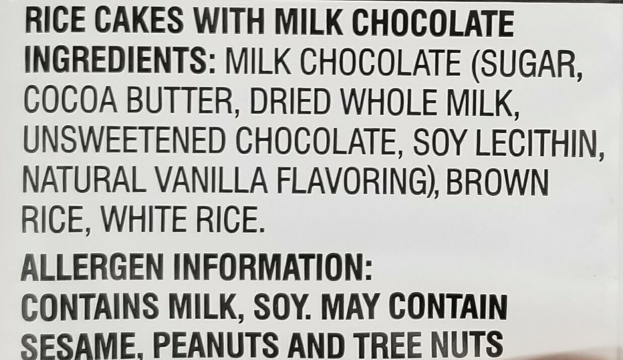 Lieber's Milk Chocolate Covered Rice Cakes, 3.1 oz (Pack of 6) - Fresh Stock Dated February 2026