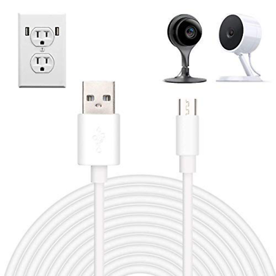 Brada 2Pack 25ft Micro USB Power Cord,Micro USB to USB Charging Cable,DC Power - Fresh Stock Dated December 2025