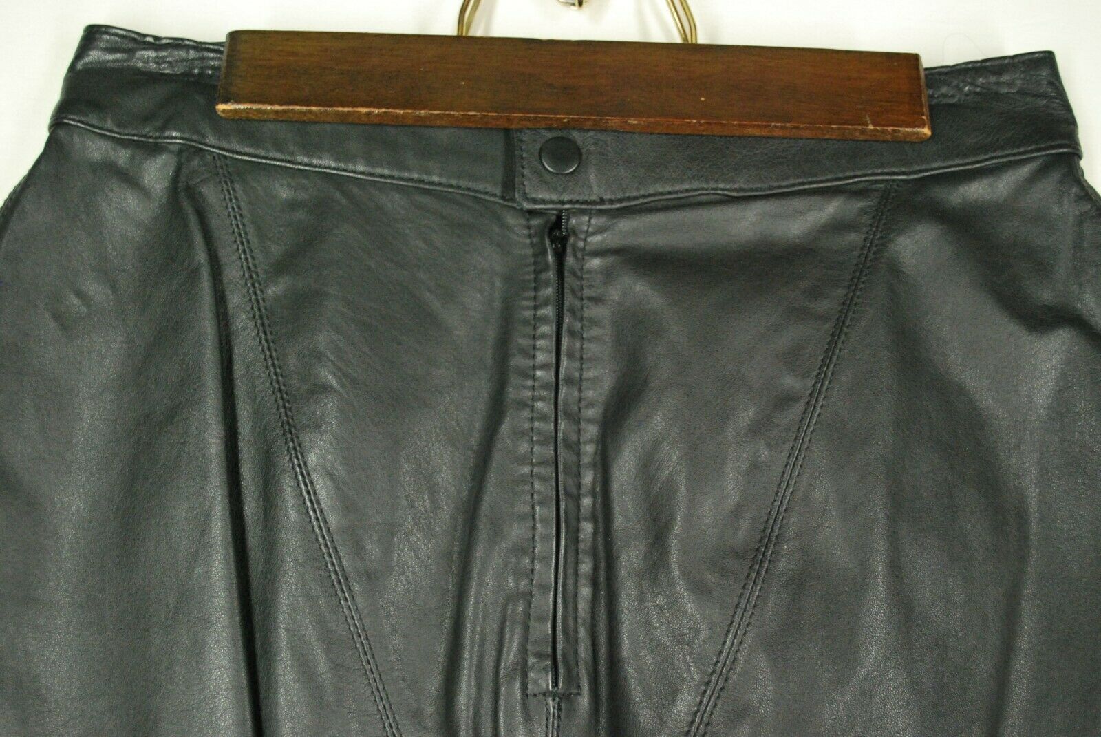 Vintage 90s GIII Black Leather Skirt Womens Hipster Grunge Sexy Midi - Fresh Stock Dated February 2026