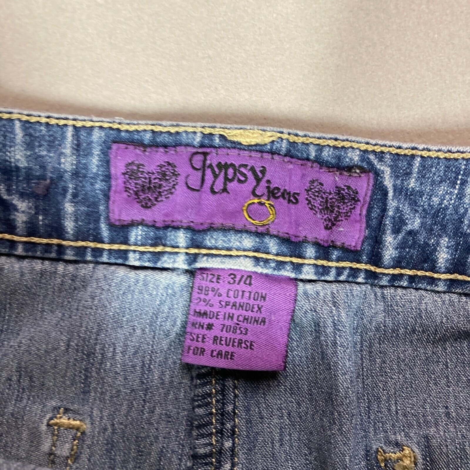 Vintage 90s Y2K Denim Low Rise Fringe Jean Skirt Rave Fairycore Bratz Size 3/4 - Fresh Stock Dated March 2026