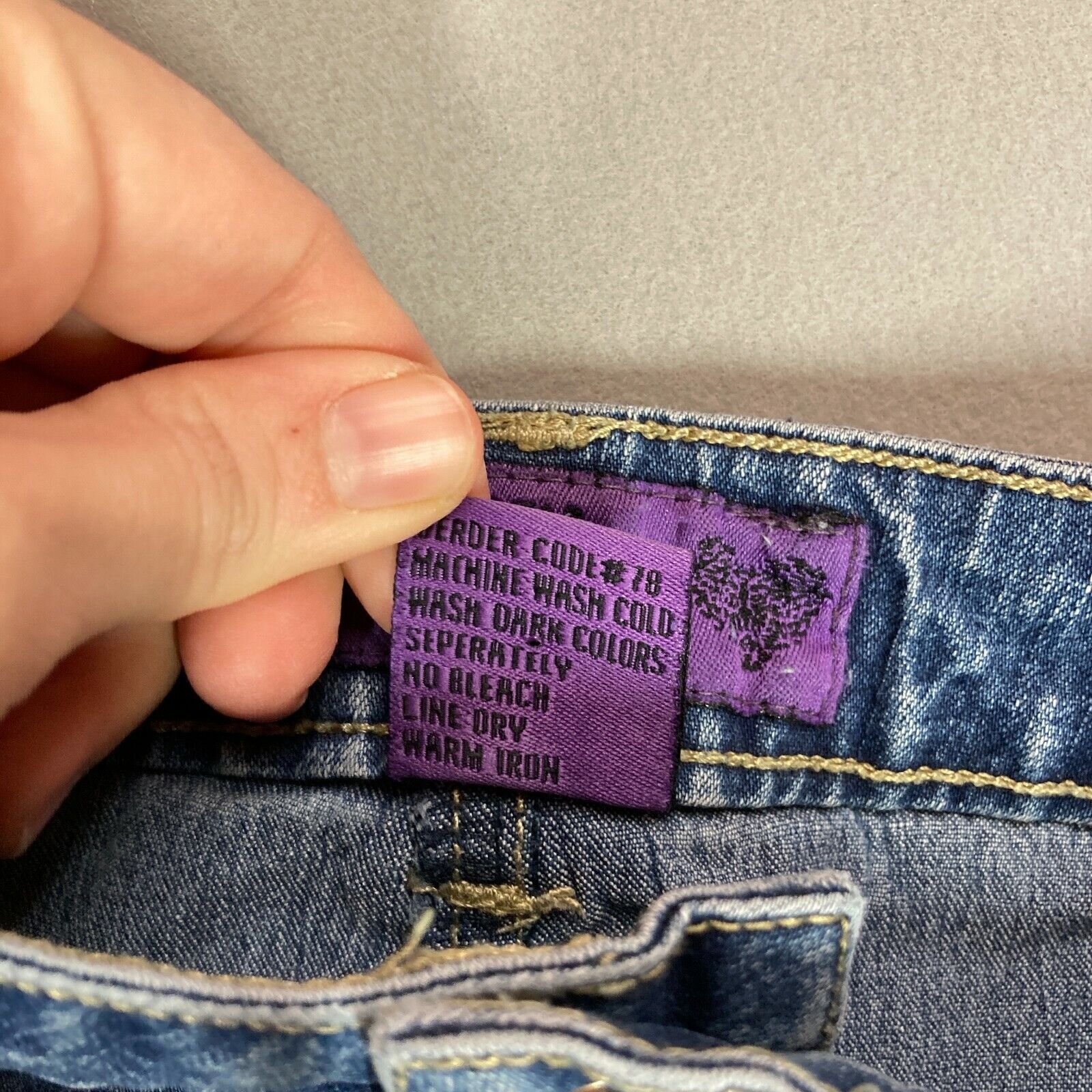 Vintage 90s Y2K Denim Low Rise Fringe Jean Skirt Rave Fairycore Bratz Size 3/4 - Fresh Stock Dated March 2026