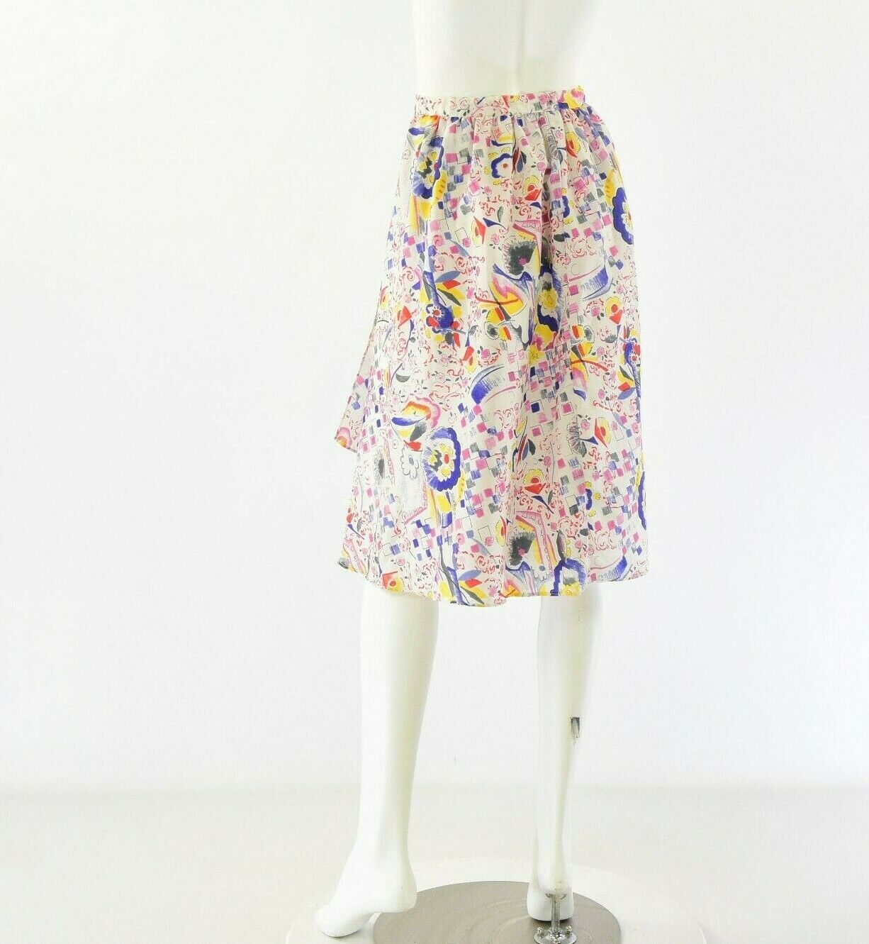60s Vintage Womens 2XS Abstract Print Wrap Skirt - Fresh Stock Dated December 2025