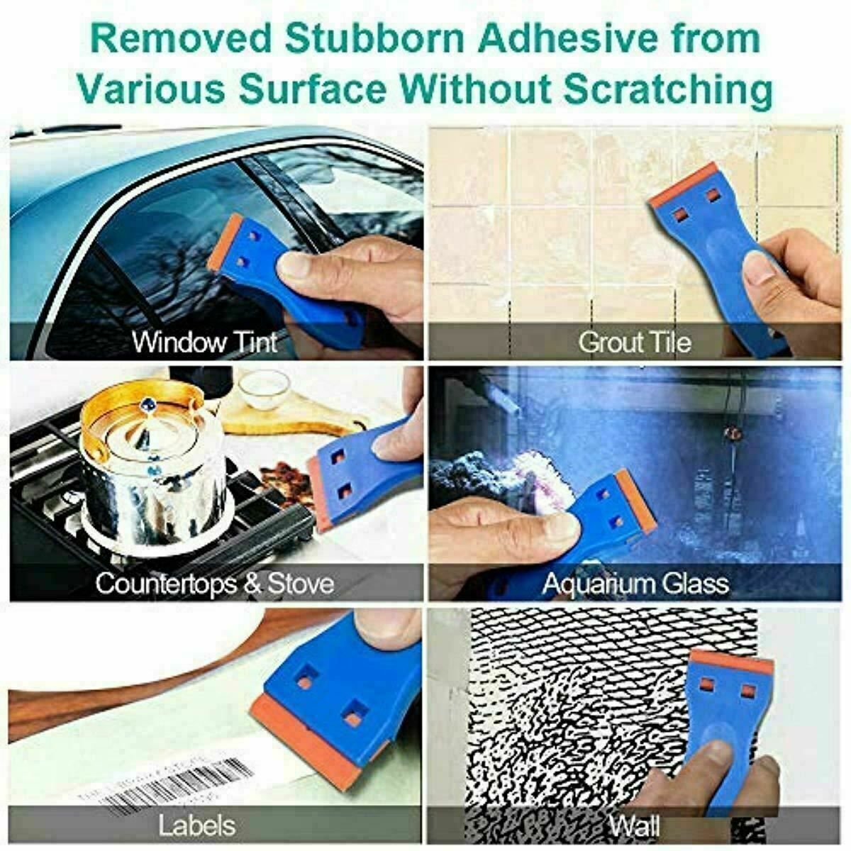 Plastic Razor Blade Scraper 2 Pack Tool & 100 Pack Plastic Razor Blades - Fresh Stock Dated February 2026