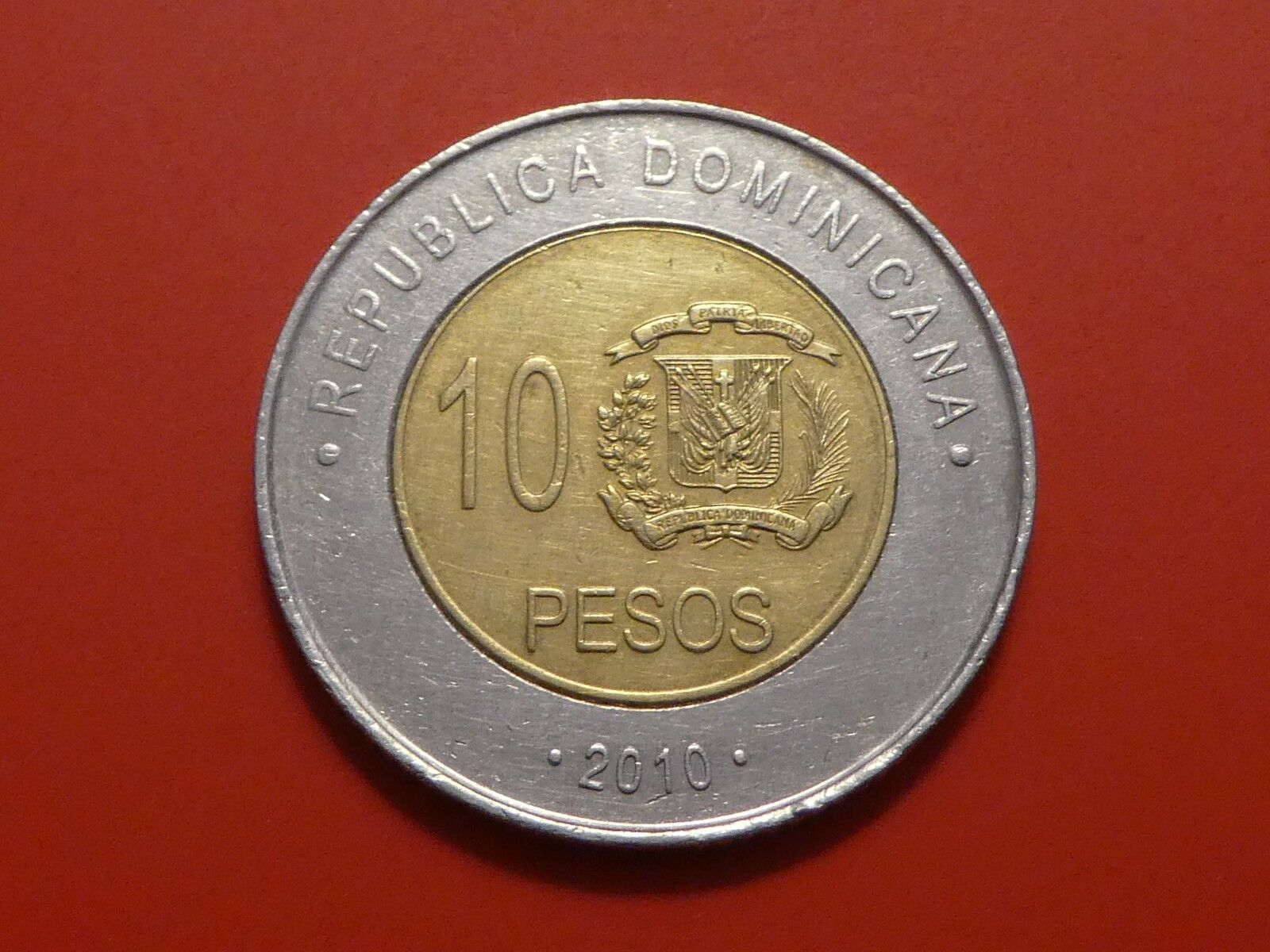 Dominican Republic 10 Pesos,  2010, Mella, Bi-Metal - Fresh Stock Dated December 2025