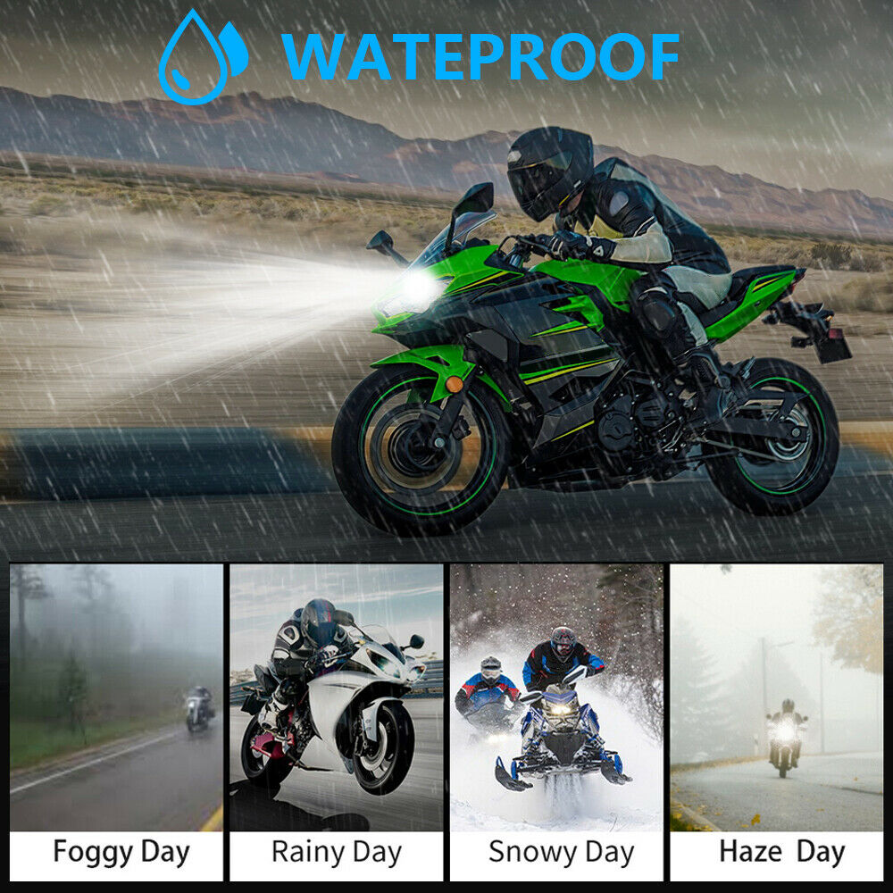 H4 9003 18W 3 COB LED Motorcycle Headlight ATV UTV Bulb 6000K White Lamp Light - Fresh Stock Dated February 2026