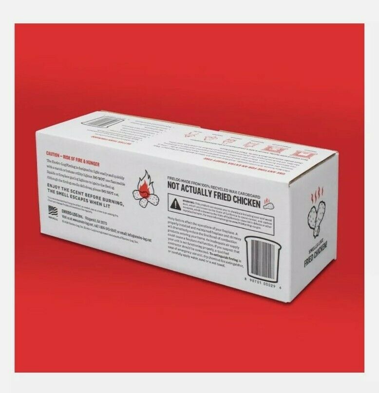 KFC FIRE LOG 11 HERBS & SPICES ENVIROLOG KENTUCKY FRIED CHICKEN FIRE LOG - Fresh Stock Dated December 2025