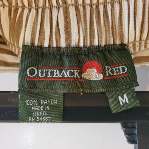 Vintage 90s Womens Small Striped Maxi Skirt Tan White Elastic Waist Pleated - Fresh Stock Dated February 2026