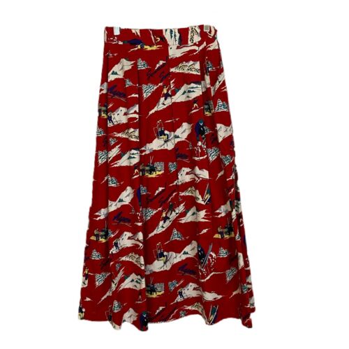 VTG CAMBRIDGE DRY GOODS Skirt Ski Print Aspen Snowmass Pocket Flannel Sz S - Fresh Stock Dated February 2026