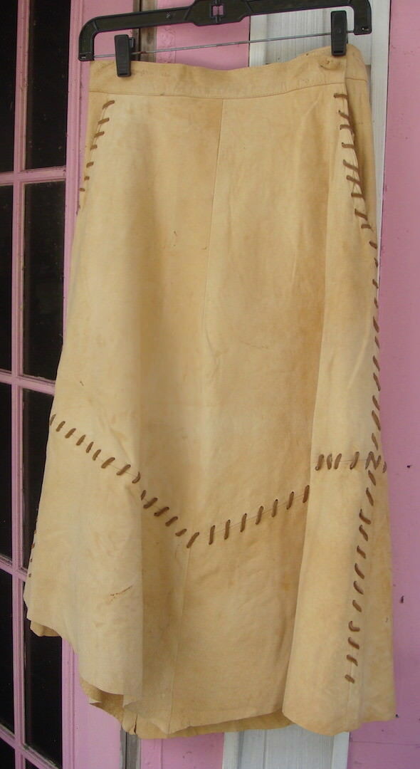 Ralph Lauren Country Collection Chamois Suede Skirt Adjustable Waist - Fresh Stock Dated December 2025