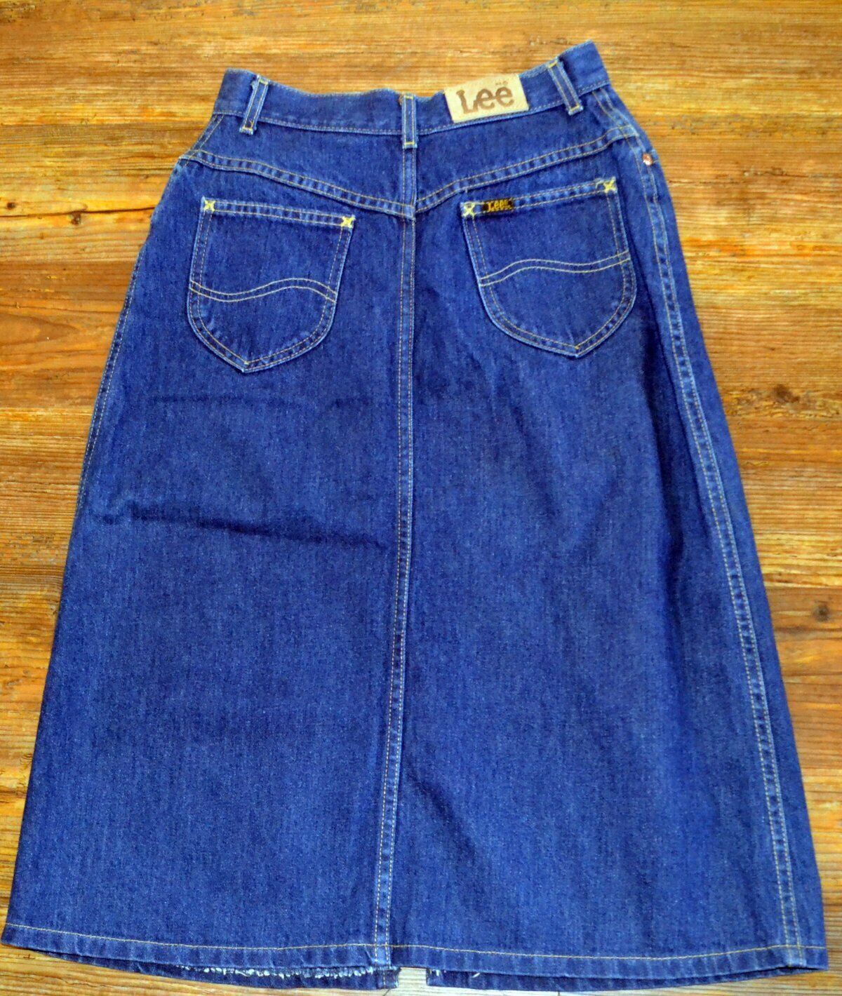 Lee Vintage Ladies ~ Girls Midi Denim Blue Jean Skirt Size 7 USA - Fresh Stock Dated March 2026