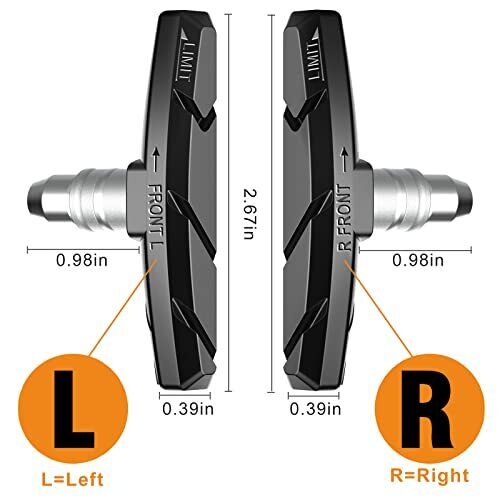 Bike Brake Pads Set, Alritz 6 PCS Road Mountain Bicycle V-Brake Blocks Shoes wit - Fresh Stock Dated February 2026