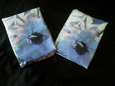 Pottery Barn Teen Bright Bouquet Floral Euro Sham Pair Water Color Purple Blue - Fresh Stock Dated December 2025