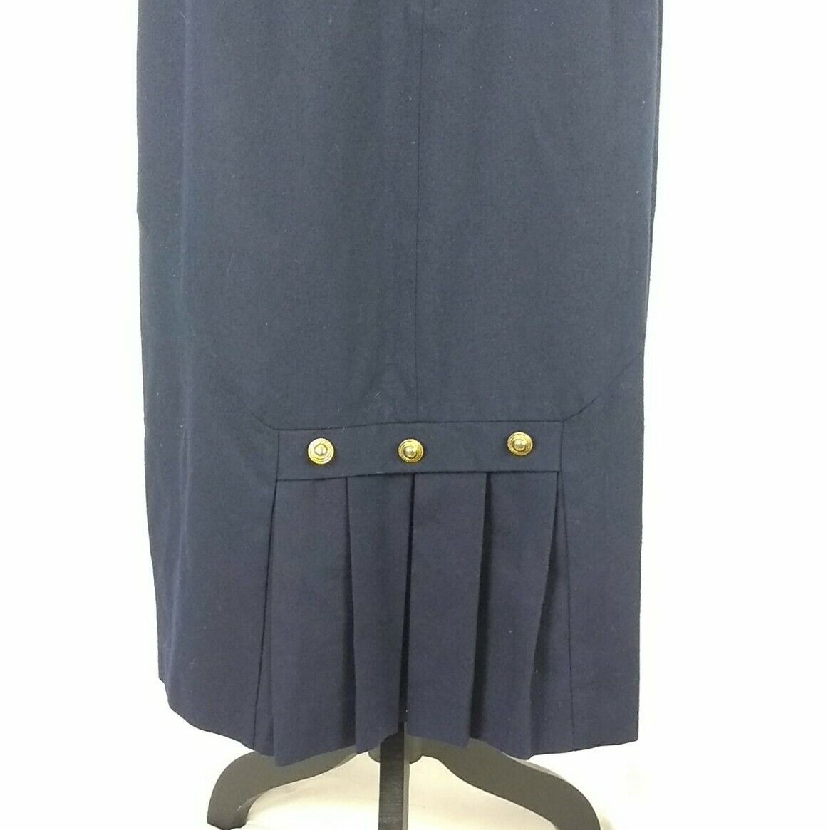 Vintage Pyke Limited Skirt Navy Dark Blue Women's 14 Brass Buttons Pleats - Fresh Stock Dated March 2026