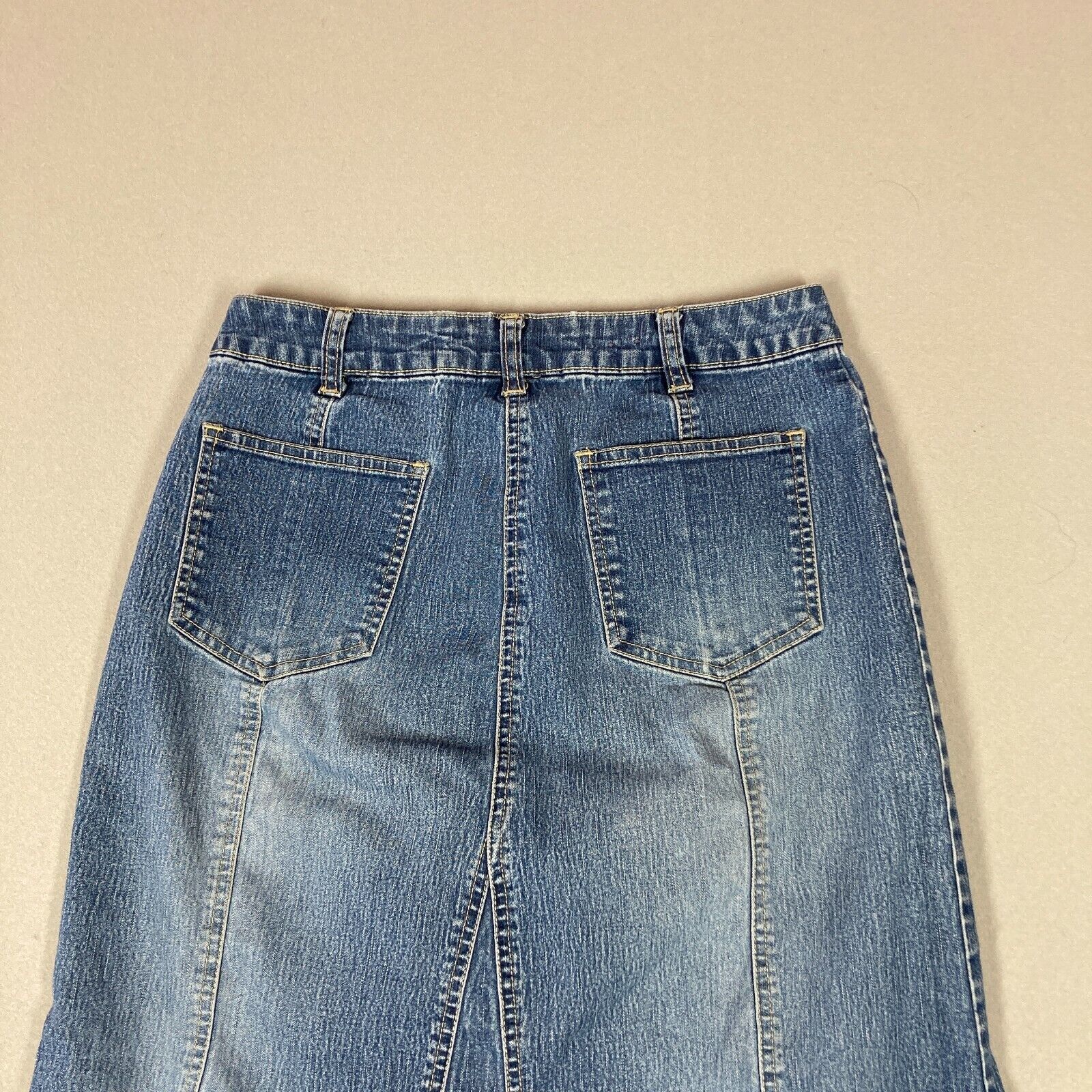 Vintage 90s Y2K Denim Low Rise Fringe Jean Skirt Rave Fairycore Bratz Size 3/4 - Fresh Stock Dated March 2026