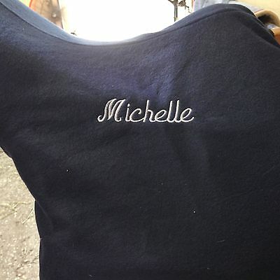**PERSONALIZED CENTUAR FLEECE SADDLE COVER-HORSE-NAVY OR BLACK** - Fresh Stock Dated December 2025