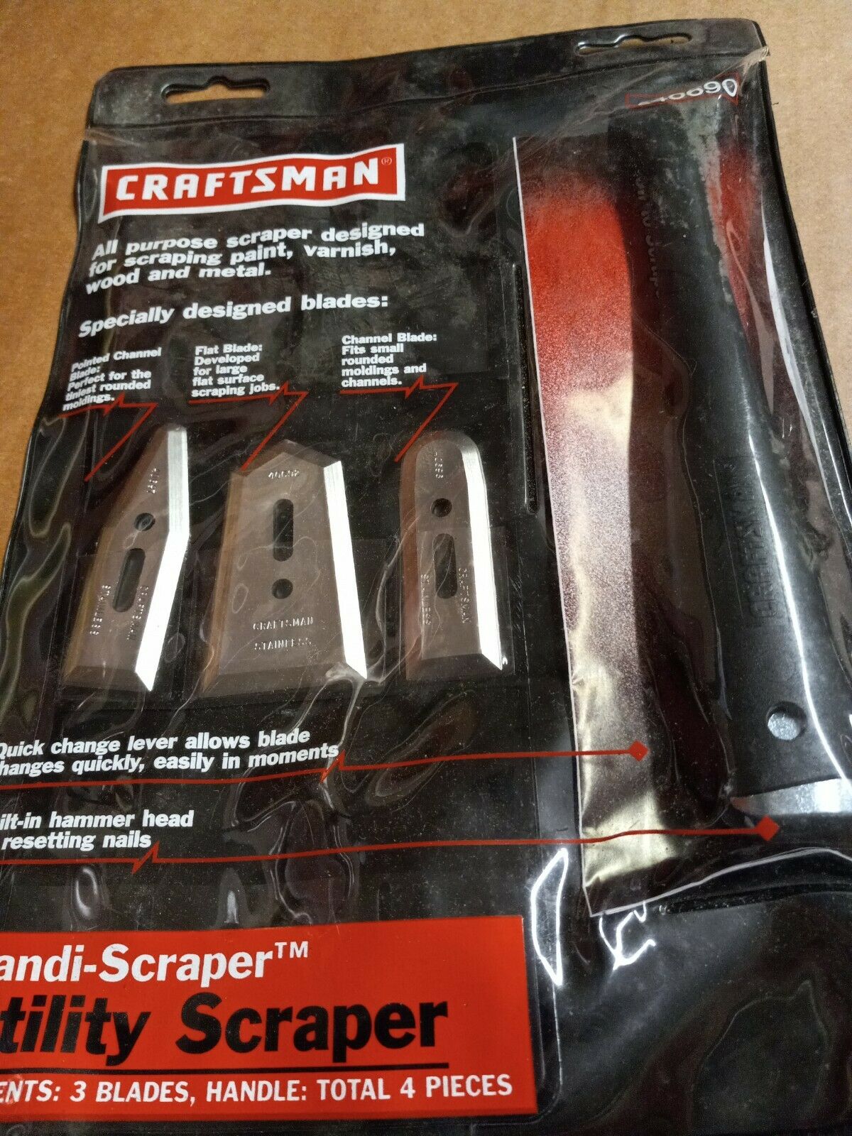 Vintage NOS Craftsman All Purpose Stainless Steel Scraper Set 9-40690 USA NEW ! - Fresh Stock Dated February 2026