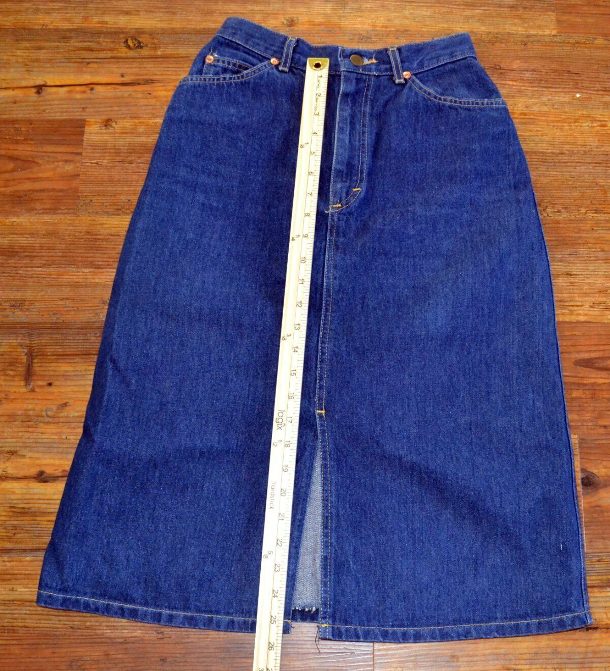 Lee Vintage Ladies ~ Girls Midi Denim Blue Jean Skirt Size 7 USA - Fresh Stock Dated March 2026