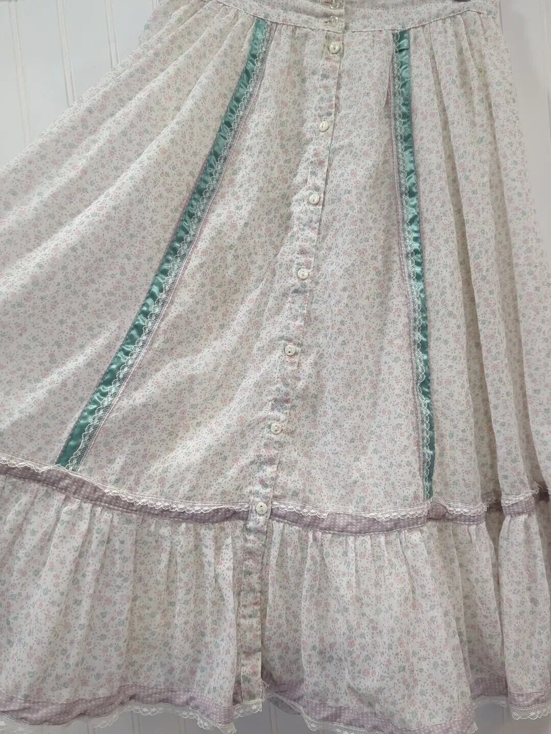 Gunne Sax Vintage DIY Skirt Floral Size 11 True 6 Cottage Core Skirt Lace Midi - Fresh Stock Dated March 2026