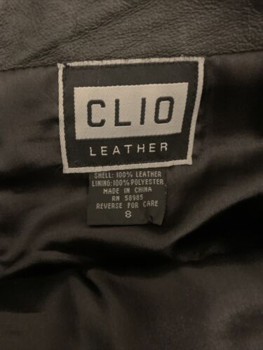 Women’s Stunning Vintage Black Real Leather Tailored Midi Pencil Skirt, Size 8 - Fresh Stock Dated February 2026