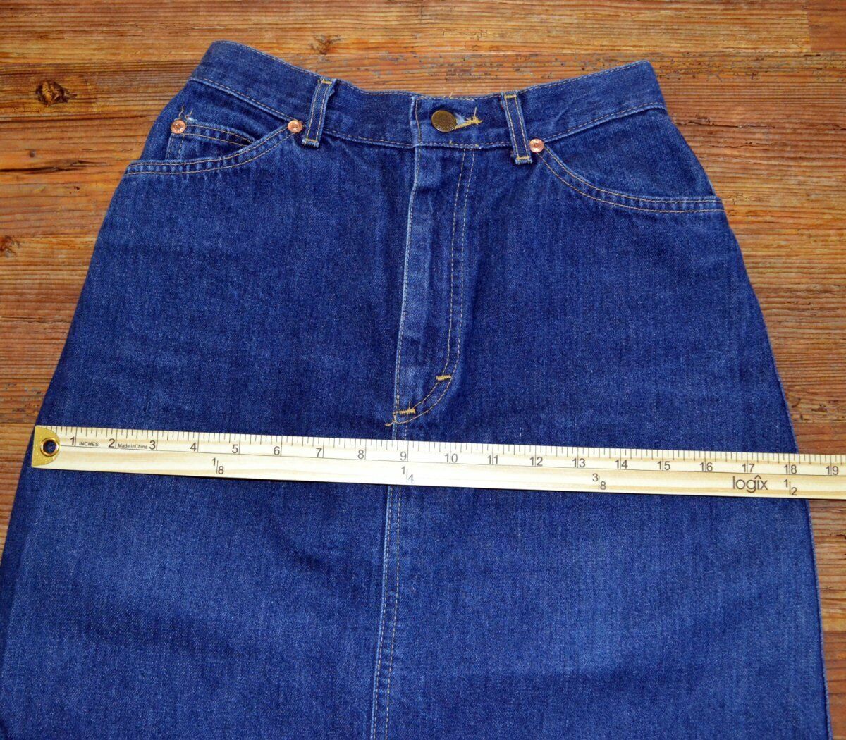 Lee Vintage Ladies ~ Girls Midi Denim Blue Jean Skirt Size 7 USA - Fresh Stock Dated March 2026