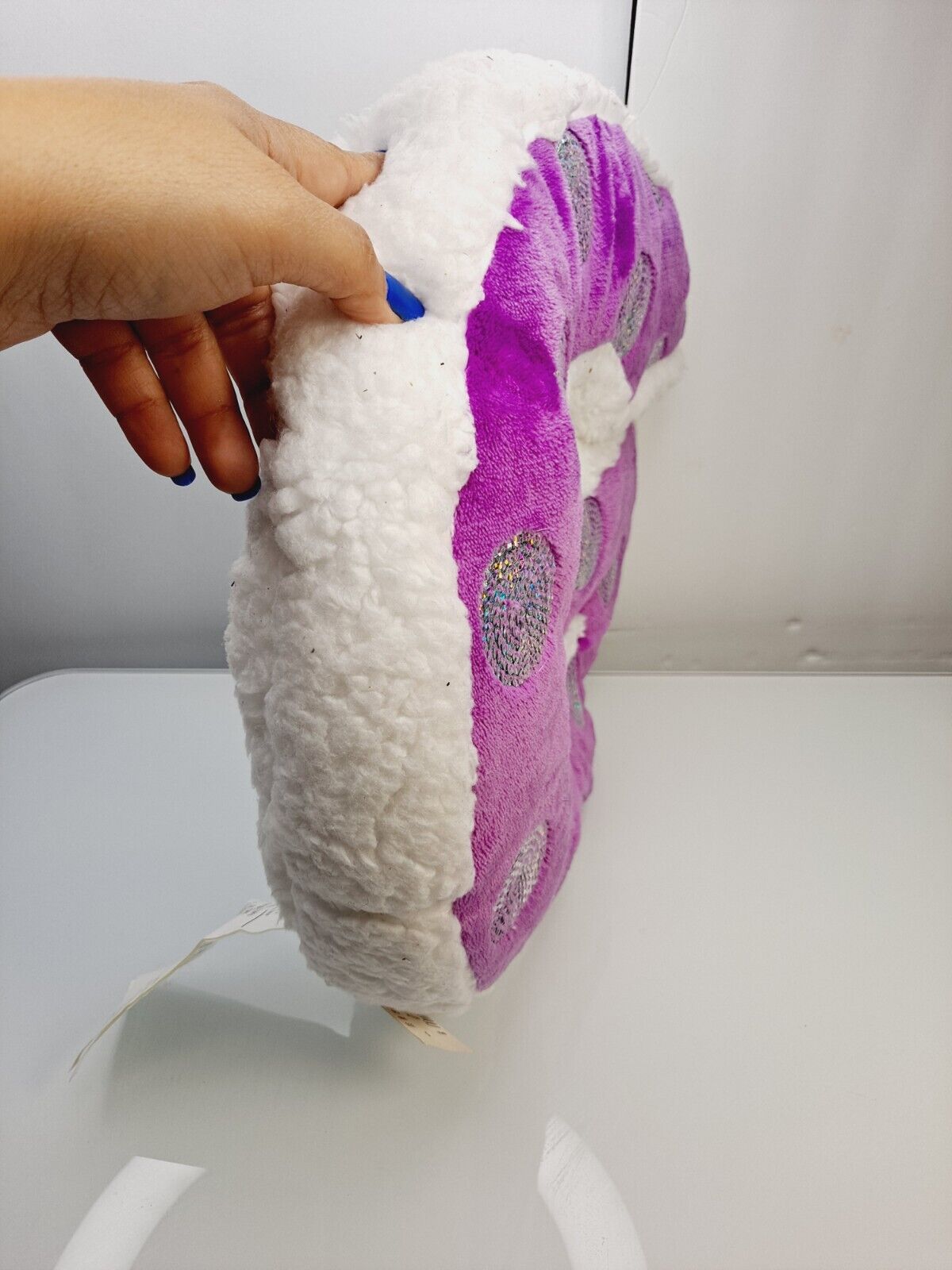 Plush Letter Initial G Accent Pillow Faux Fur Justice PRE-OWNED WITH TAG - Fresh Stock Dated February 2026