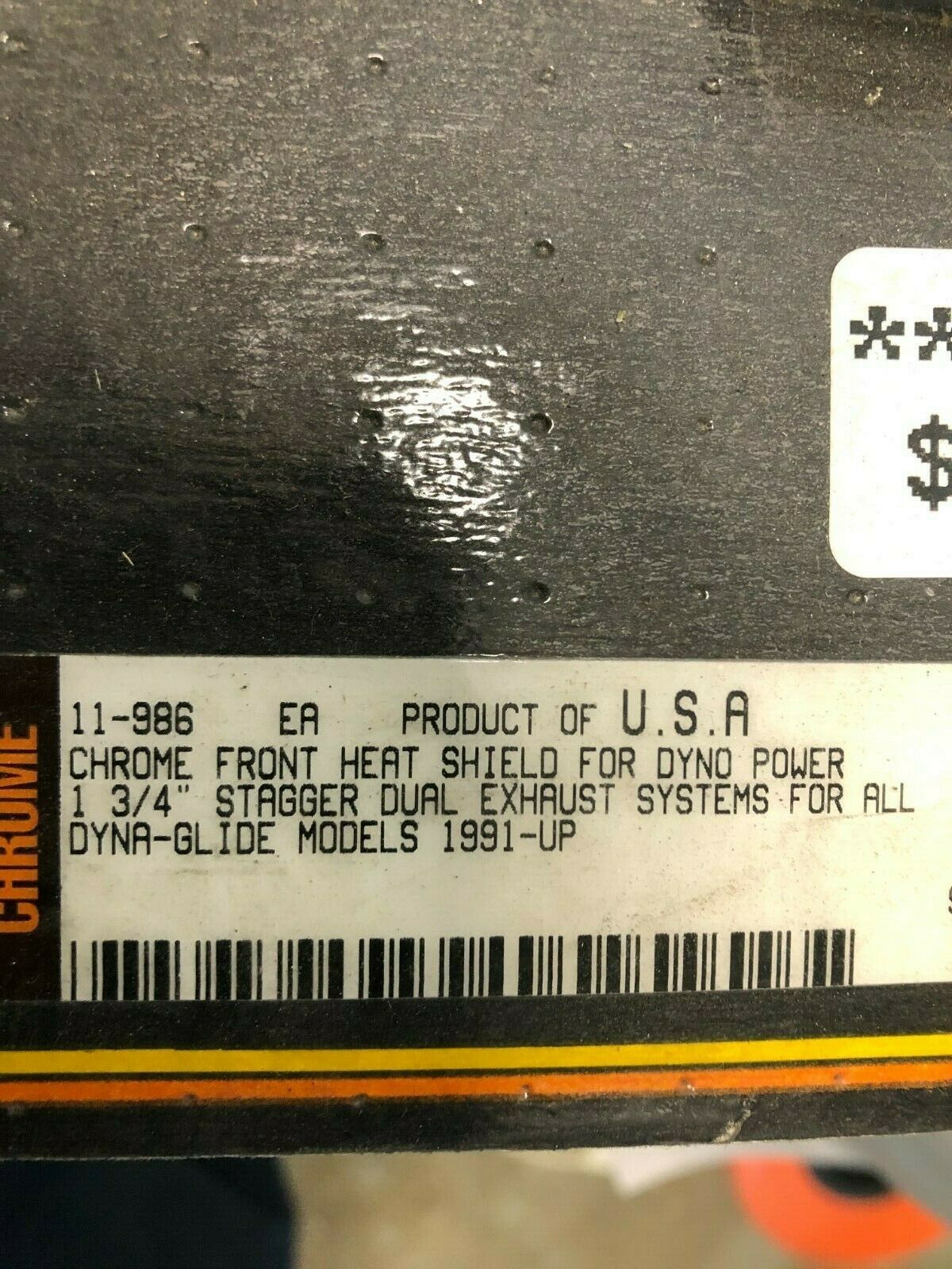Harley dyna FXD FXDWG front exhaust head pipe heat shield guard - Fresh Stock Dated February 2026
