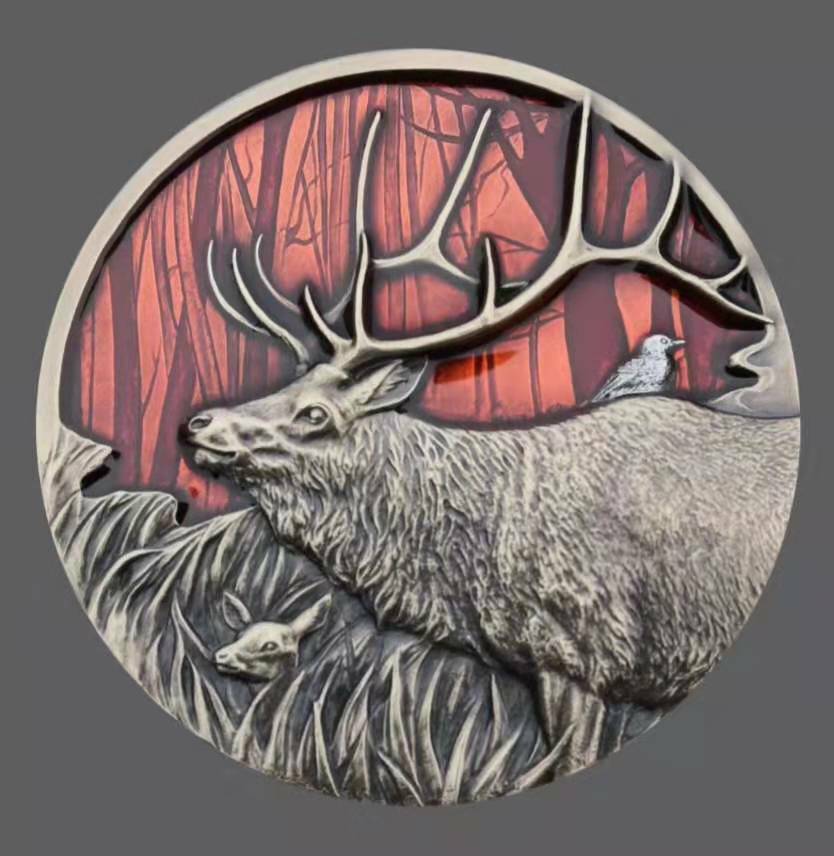 A Pair of China 76mm Enamel Medals (Brass and Copper) - Buck - 2020 Calendar - Fresh Stock Dated February 2026