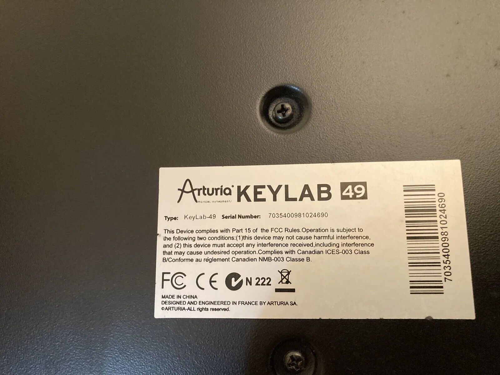 Arturia KeyLab 49 MIDI Controller Keyboard 49 Keys White 31x11x2 Analog - Fresh Stock Dated February 2026