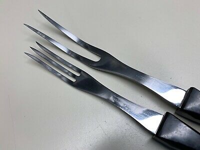 CUTCO CLASSIC BROWN TURNING & CARVING FORKS 1727 / 1726 USA **NICE CONDITION** - Fresh Stock Dated December 2025